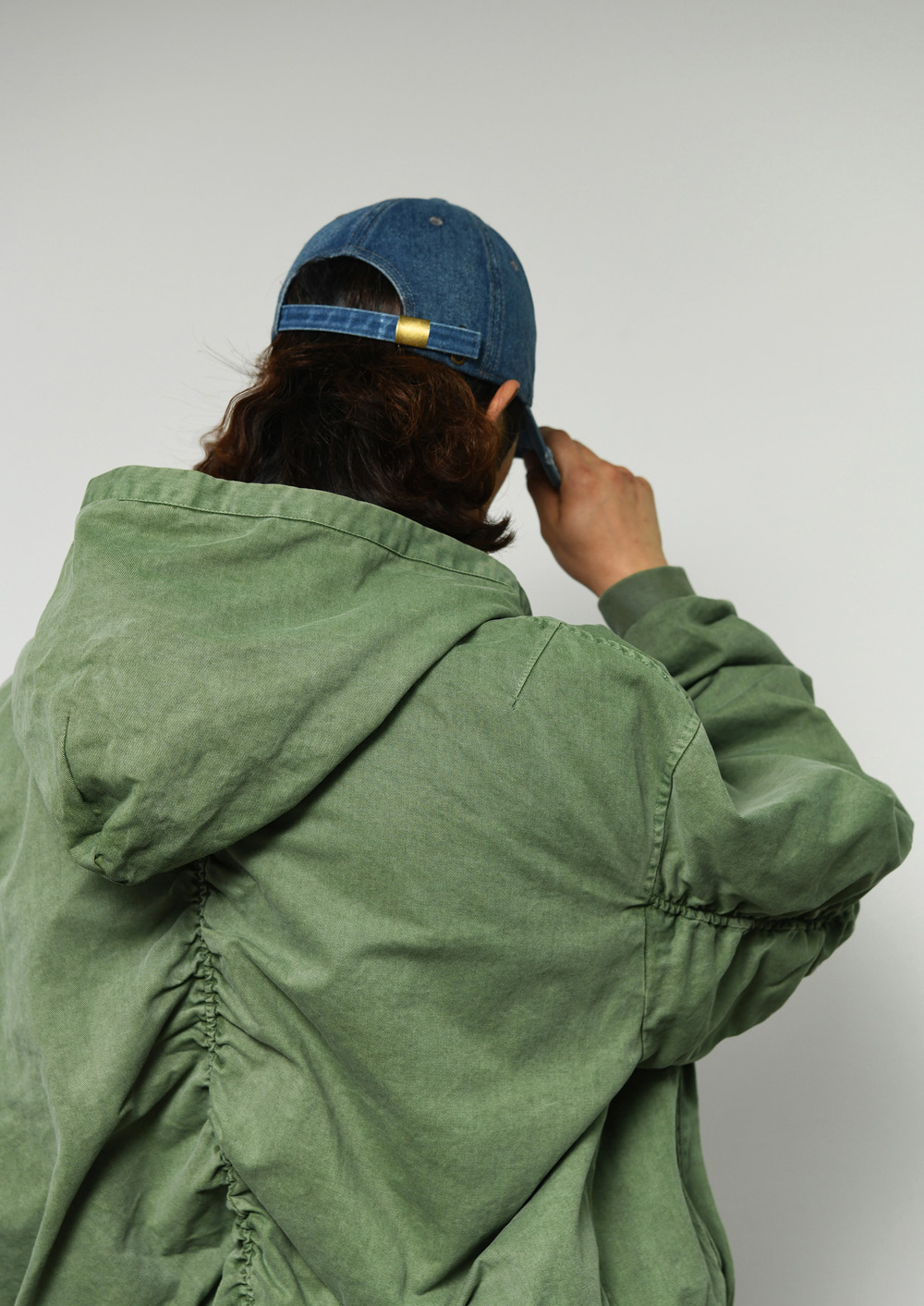 ジャケット・アウター AMOMENT HOOD SHIRRING JUMPER Mens Pigment Hood Shirring Military Flight Bomber Jumper Jacket By